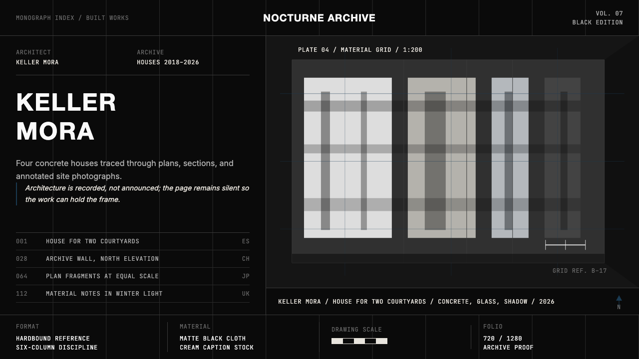 Architect Monograph (Black Edition) 设计风格示例