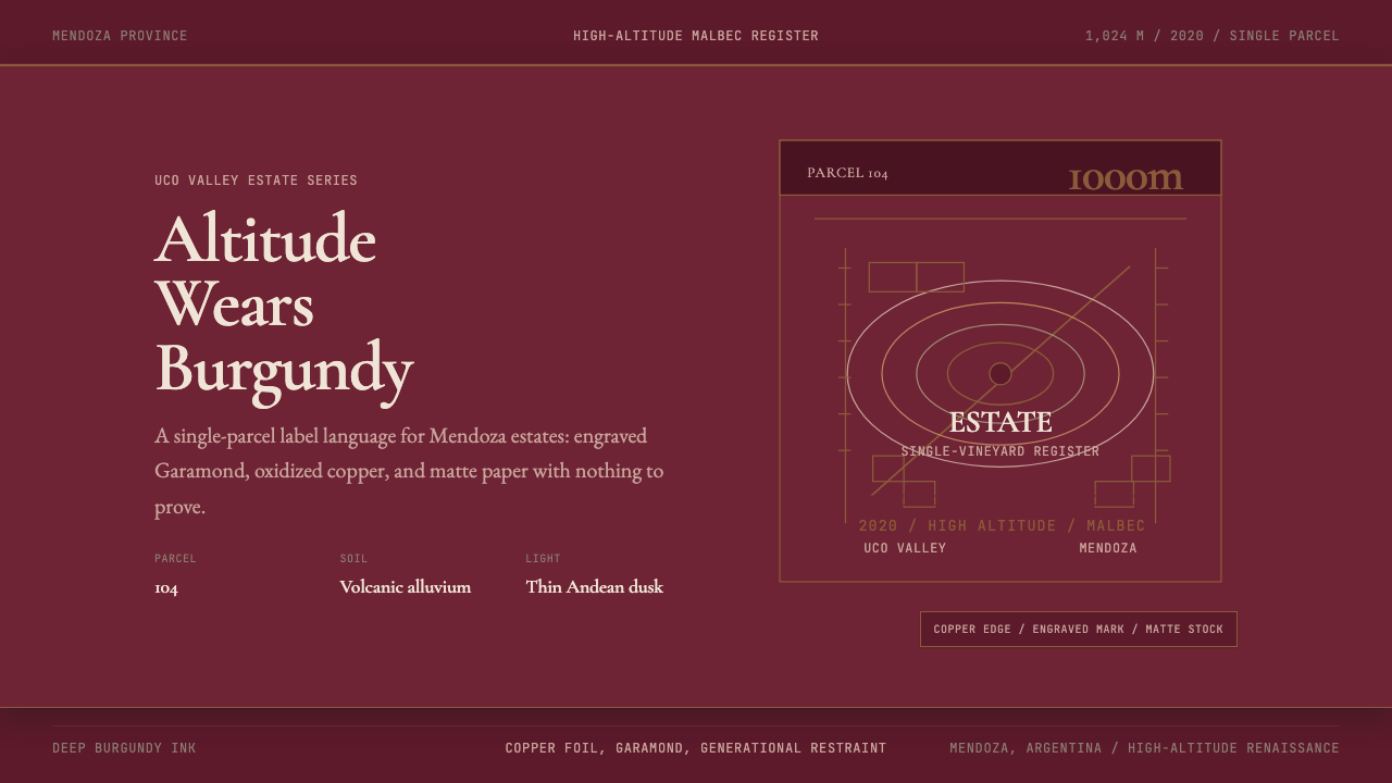 Argentine Malbec Wine design style
