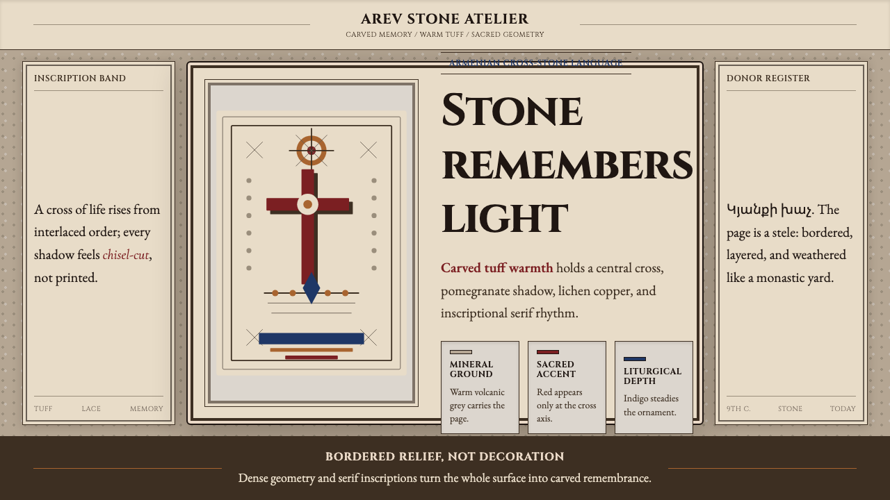 Armenian Khachkar Cross-Stone design style