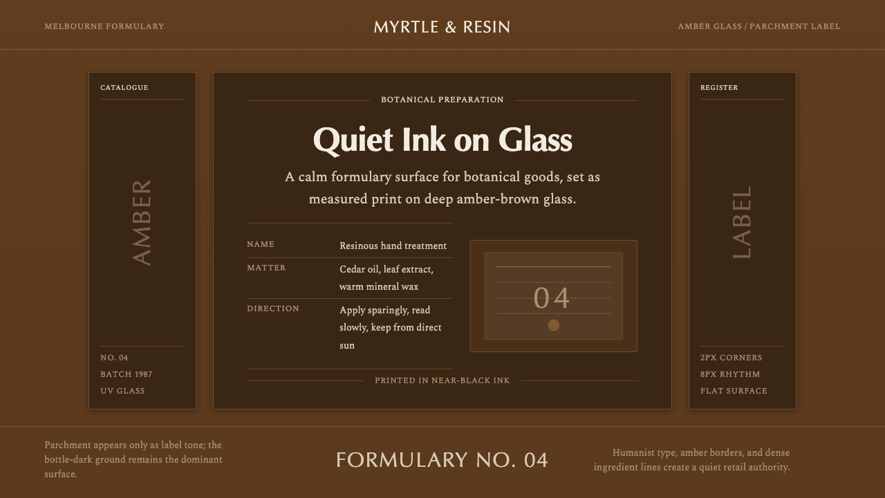 Aesop Apothecary Amber design style