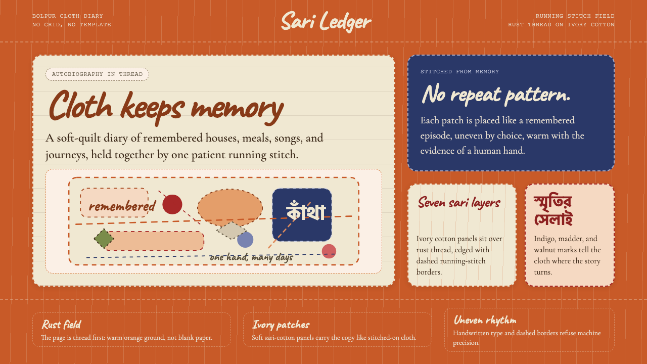 Bengali Kantha Running Stitch design style