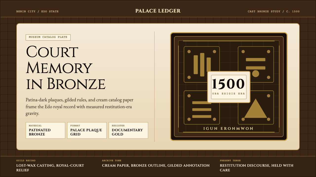 Benin Bronze (Edo, 1500) design style