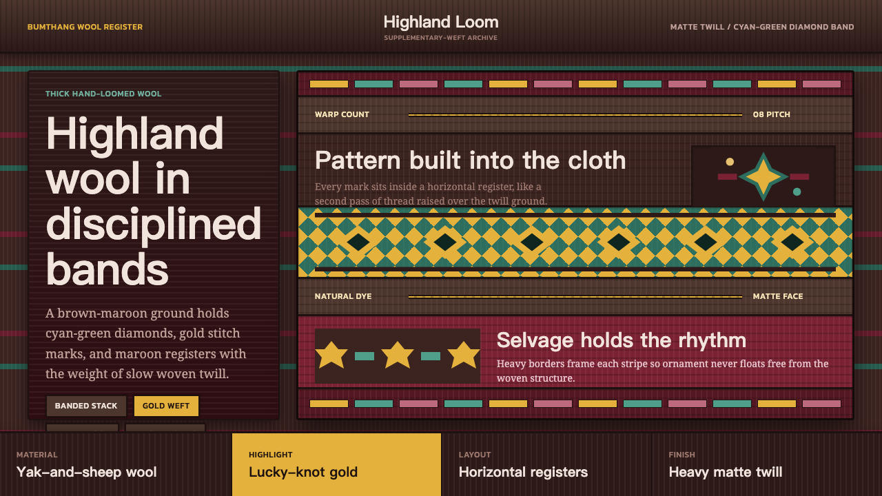 Bhutanese Yathra Wool Weave design style — example