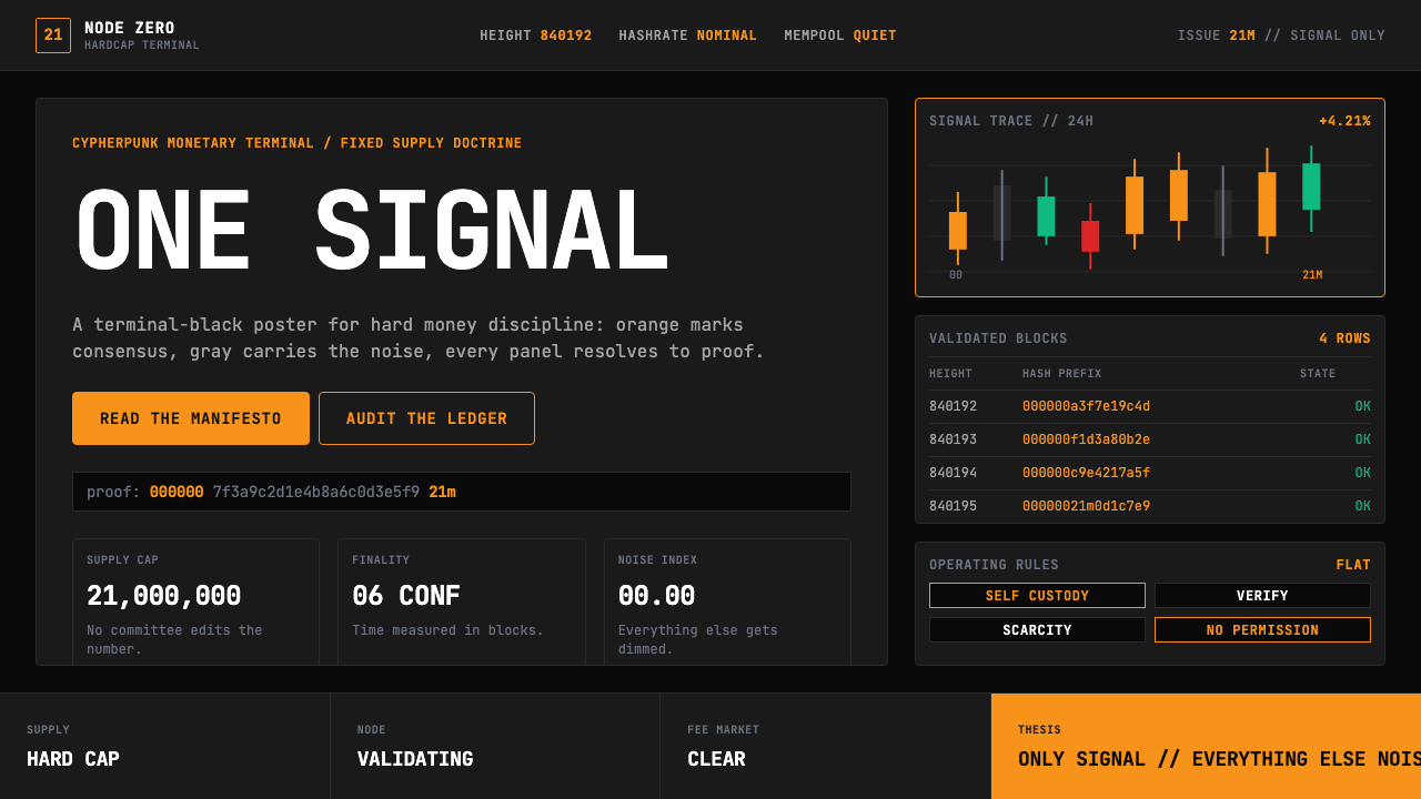 Bitcoin Maximalist Orange design style