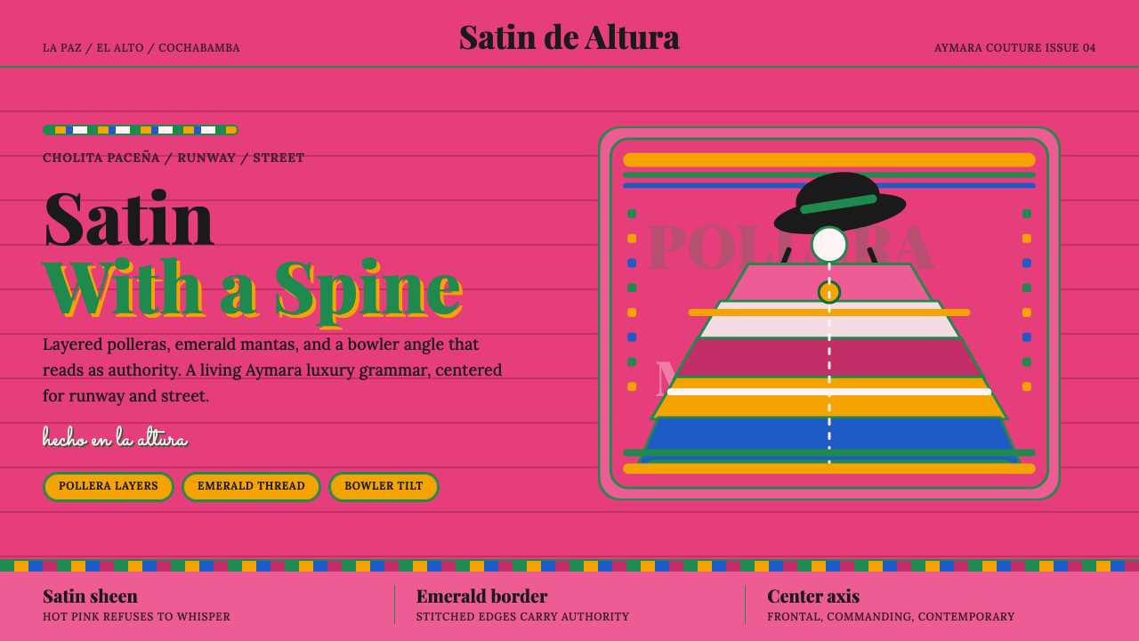 Bolivian Cholita Fashion design style