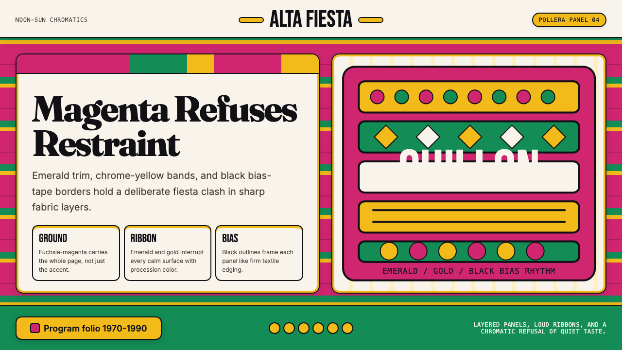 Bolivian Pollera Fiesta Magenta design style