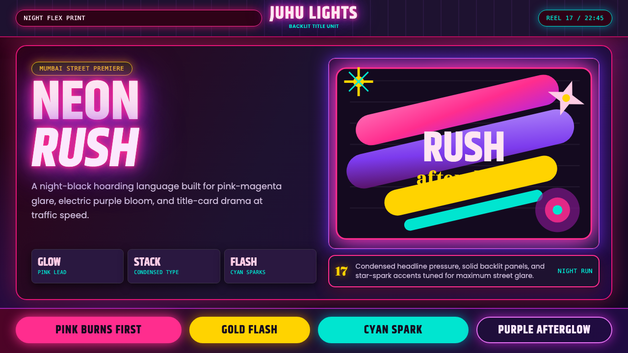 Bollywood Neon Mumbai design style