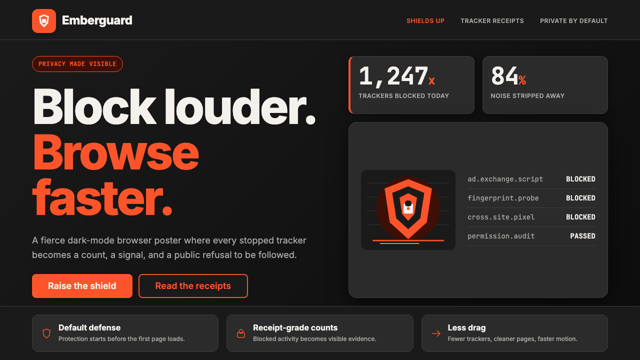 Brave Browser Lion Orange design style — example