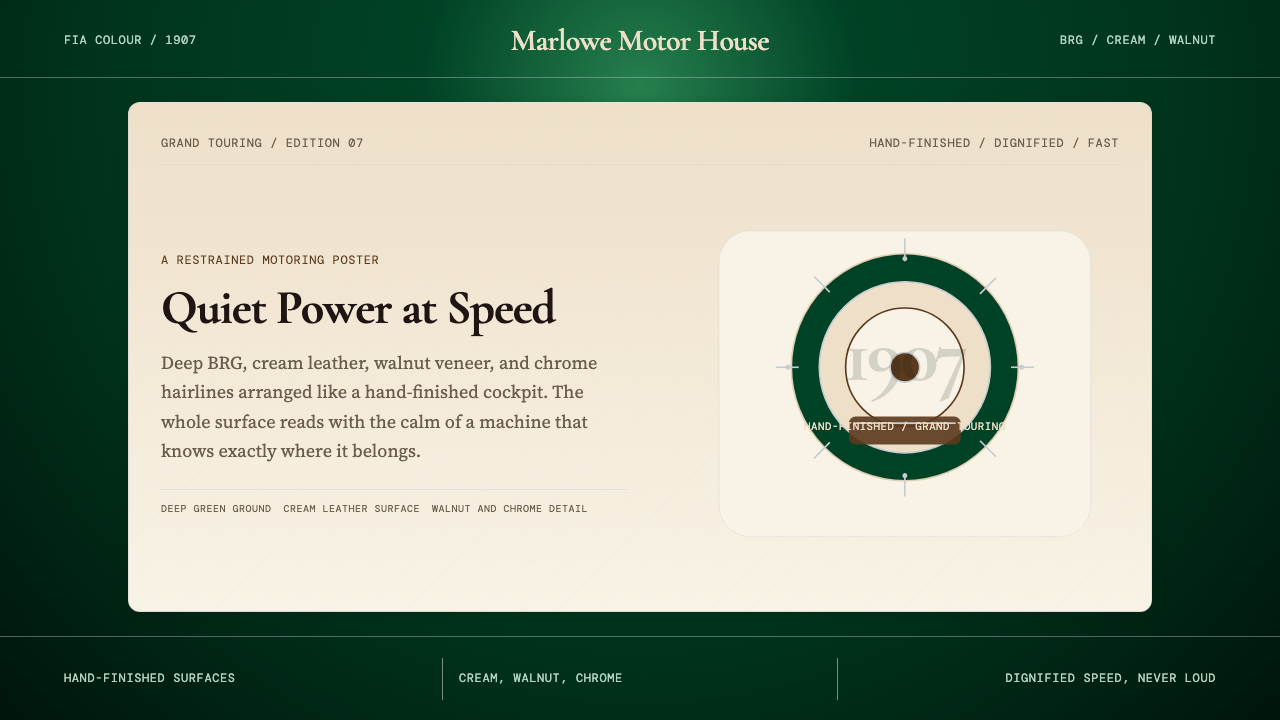 British Racing Green (Motorsport, 1907) design style