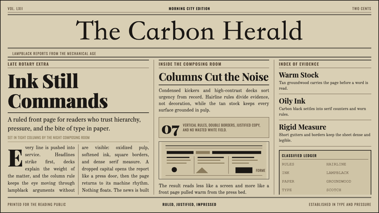 Broadsheet Letterpress design style