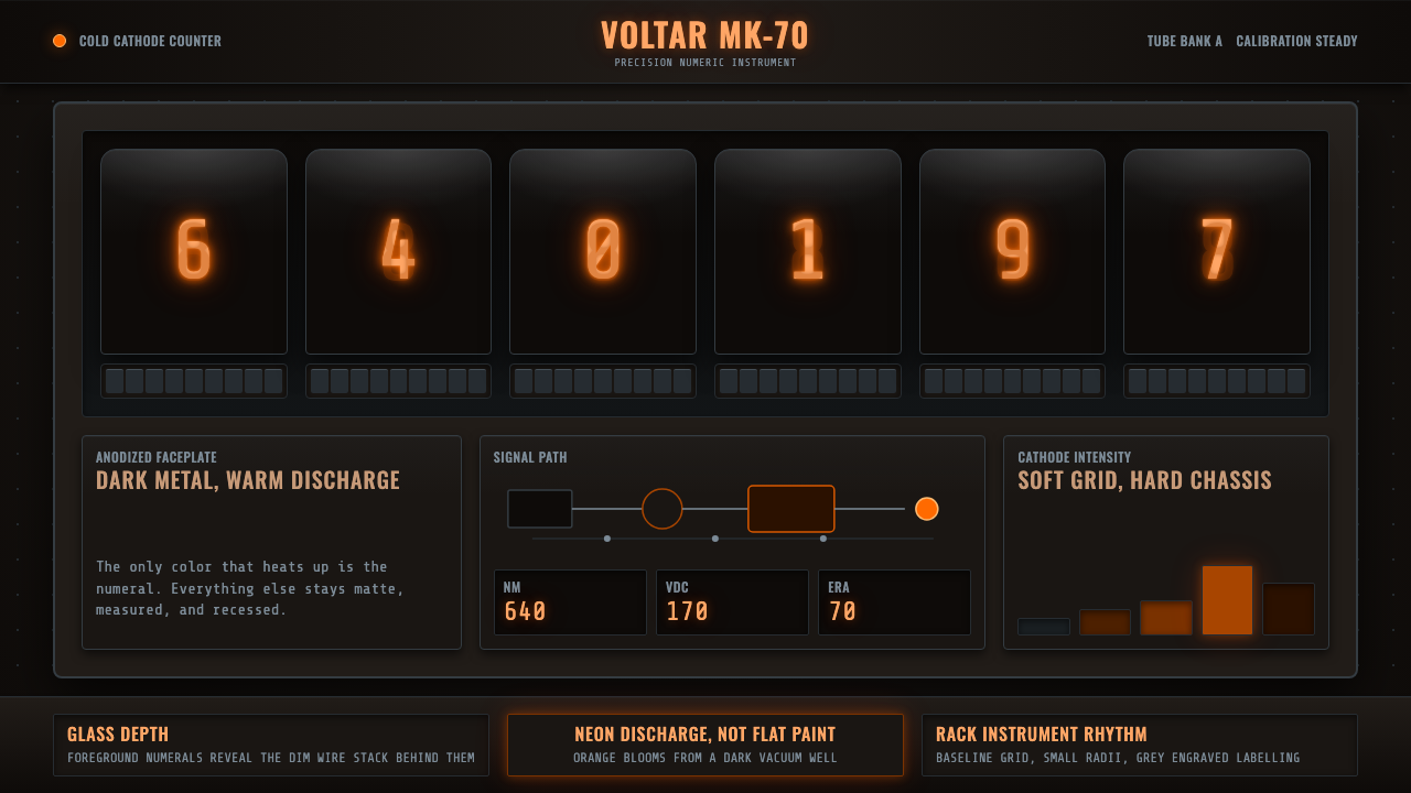 Nixie Tube Display design style