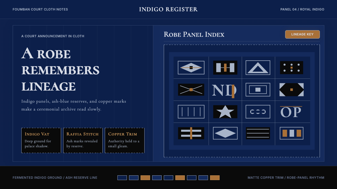 Cameroonian Ndop Royal Indigo design style — example