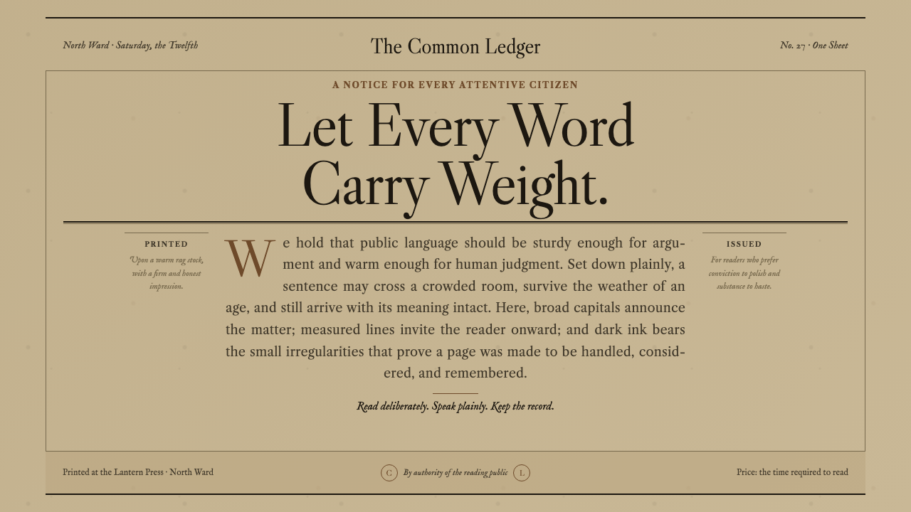 Caslon English Text Serif design style — example