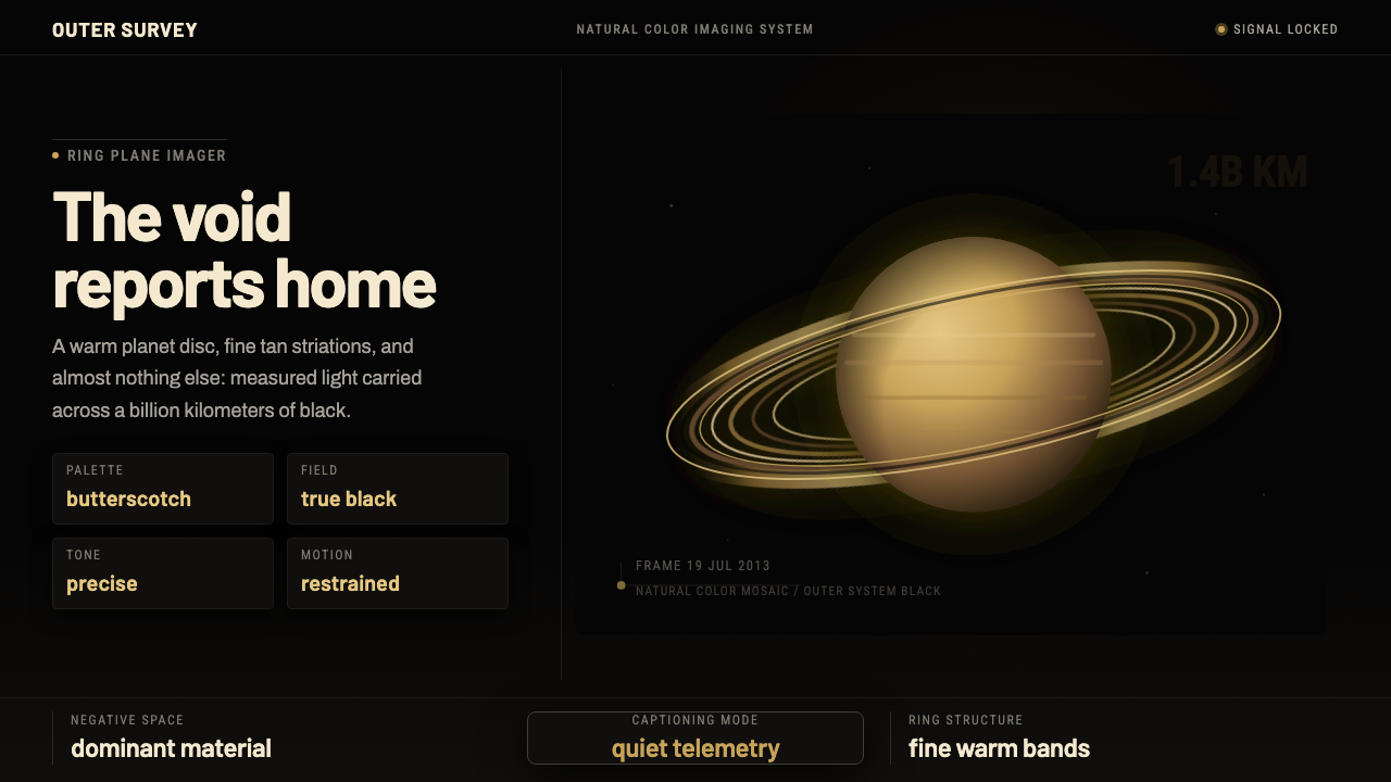 Cassini Saturn Imaging design style