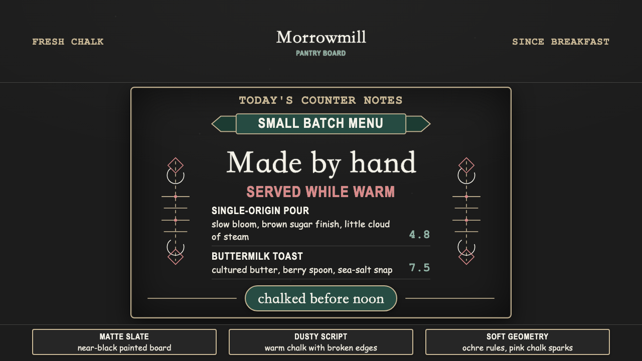 Chalk Café Board design style