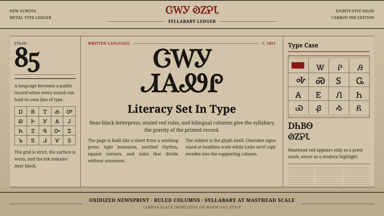 Cherokee Syllabary design style