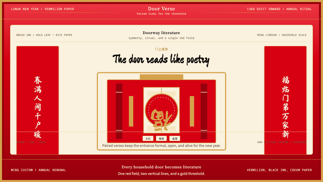 Chinese Spring Festival Red Couplet design style