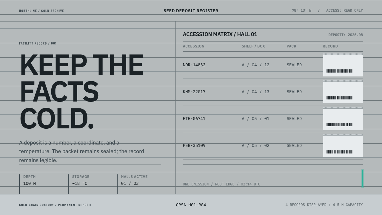 Climate Refuge Seed Archive — design style preview