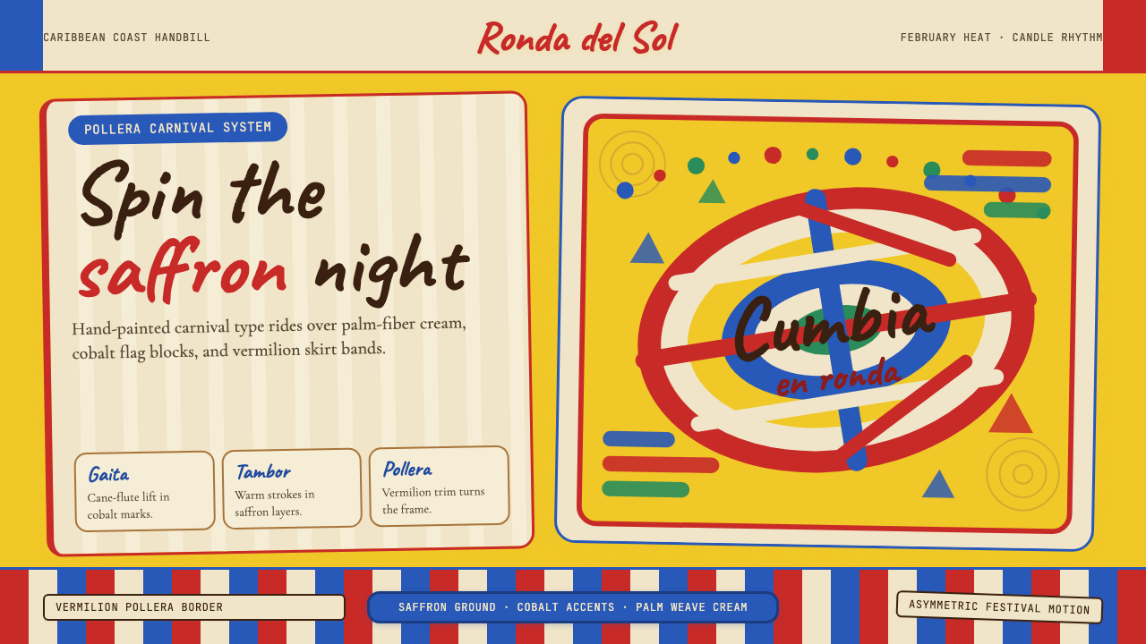 Colombian Cumbia (Pollera Carnival) design style — example