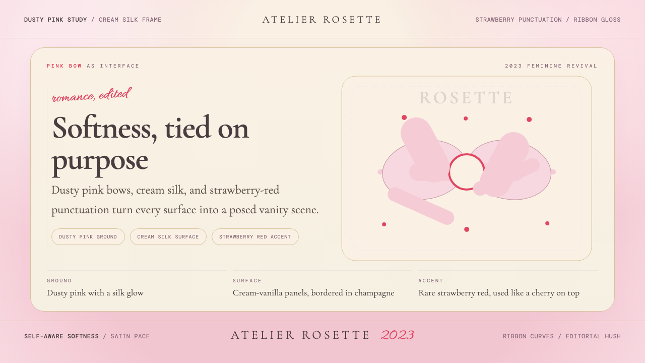 Coquette Aesthetic Pink Bow (2023) design style