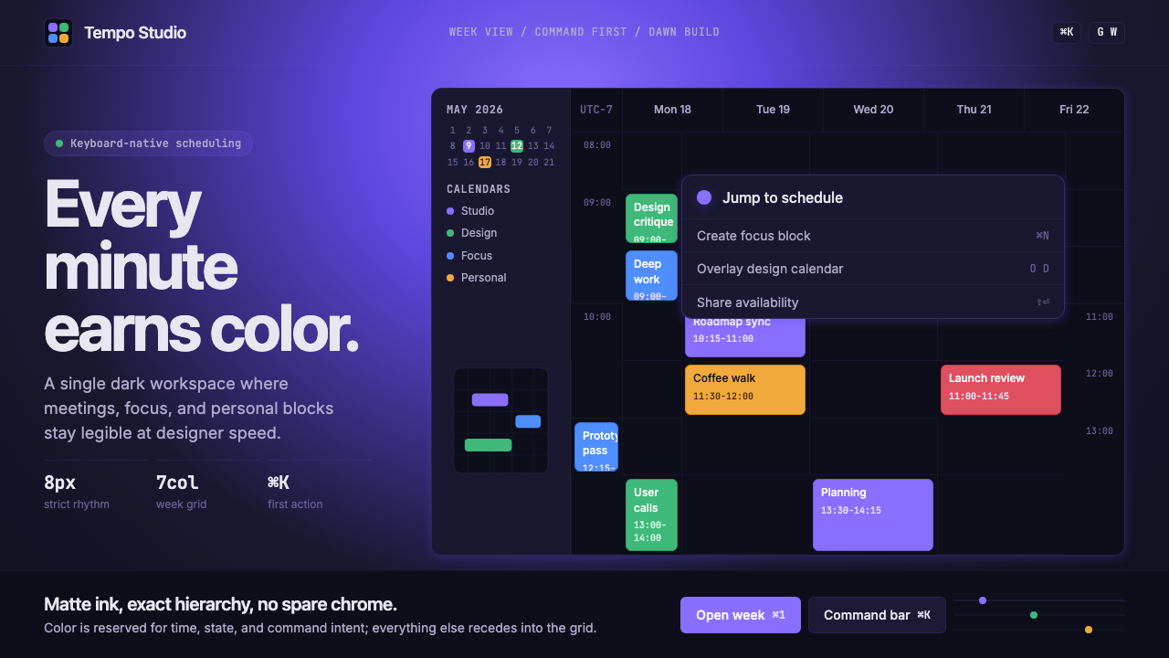 Cron Calendar design style