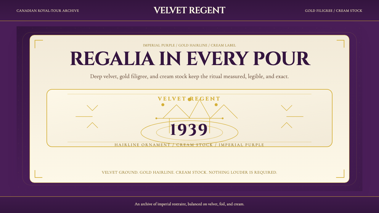 Crown Royal Purple Velvet (1939) design style