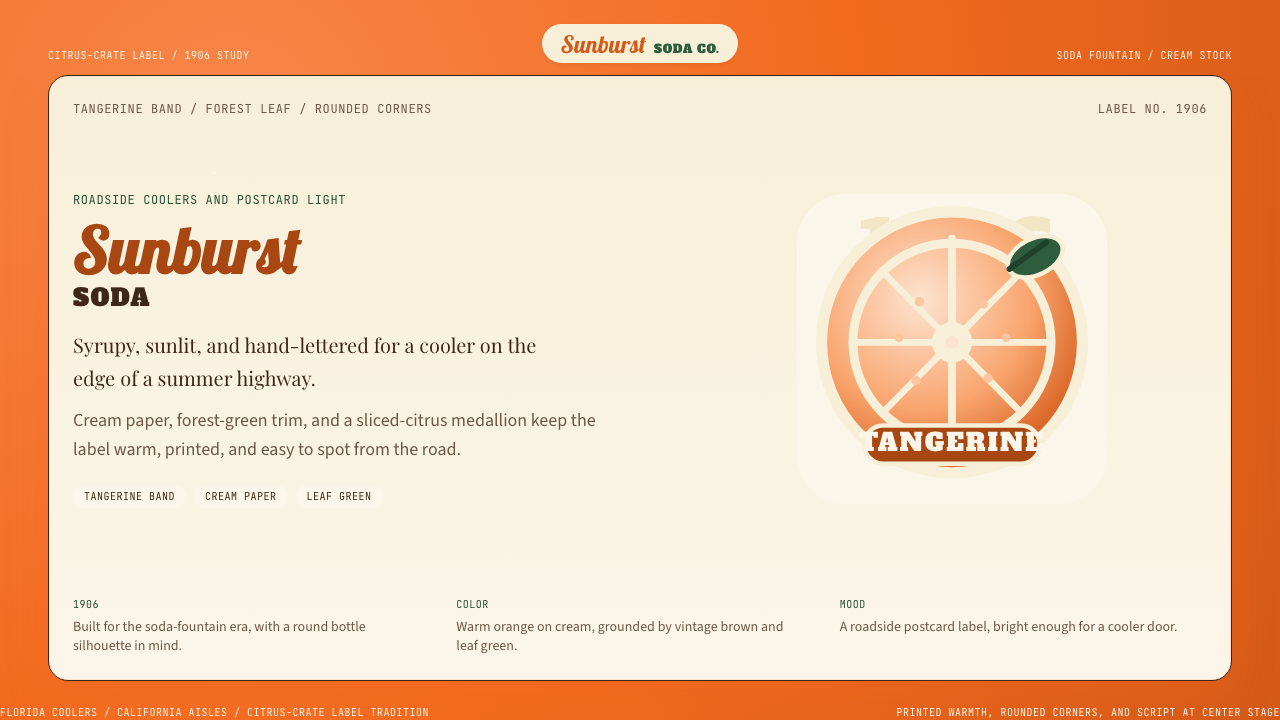 Orange Crush Soda (1906) design style