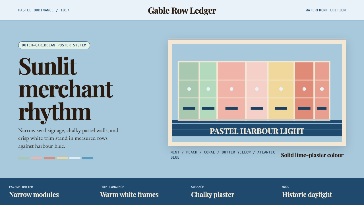 Curaçao Handelskade Pastel design style — example