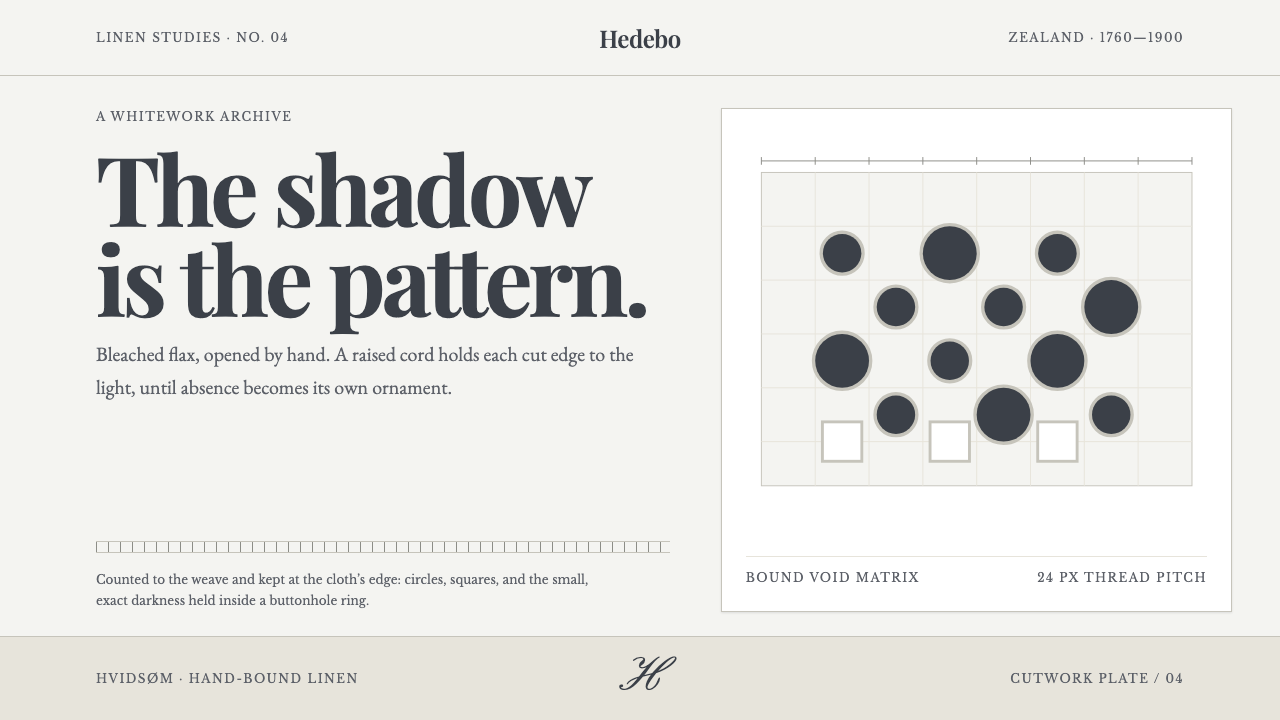 Danish Hedebo Cutwork design style