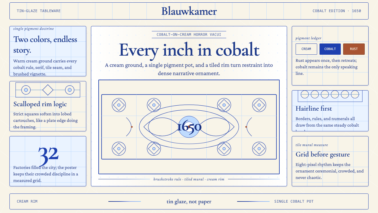 Delft Blue Pottery design style