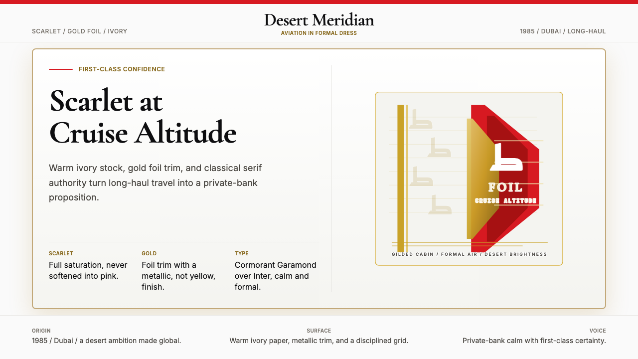 Emirates Airline (Red-Gold) design style