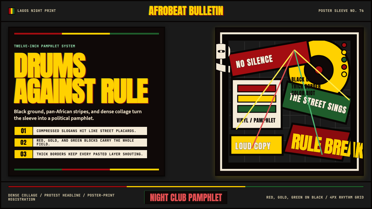 Fela Kuti Afrobeat Album (1976) design style