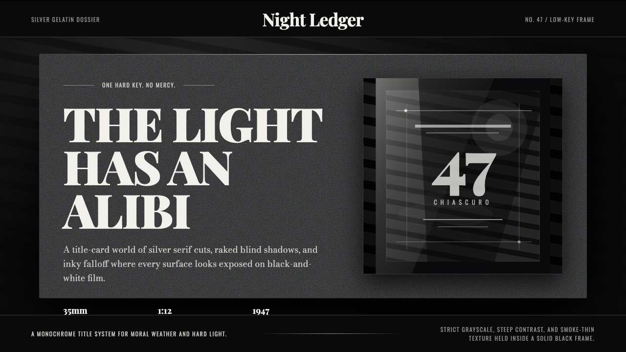 Film Noir Chiaroscuro design style
