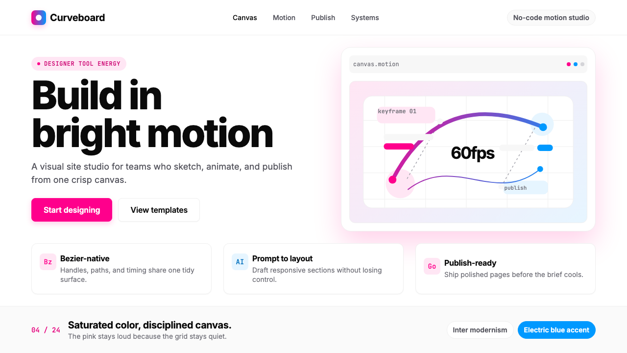 Framer Motion Pink design style