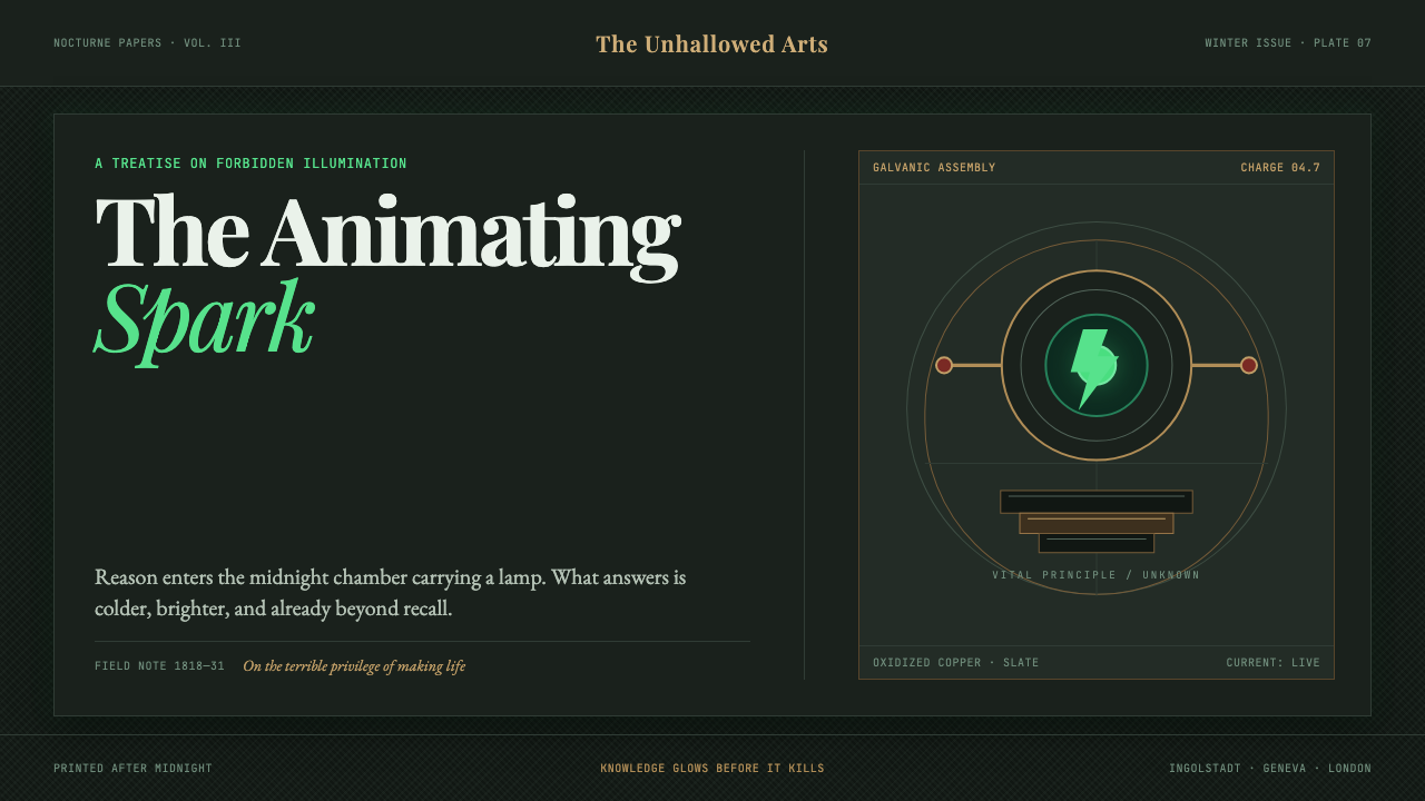 Frankenstein (1818) design style — example