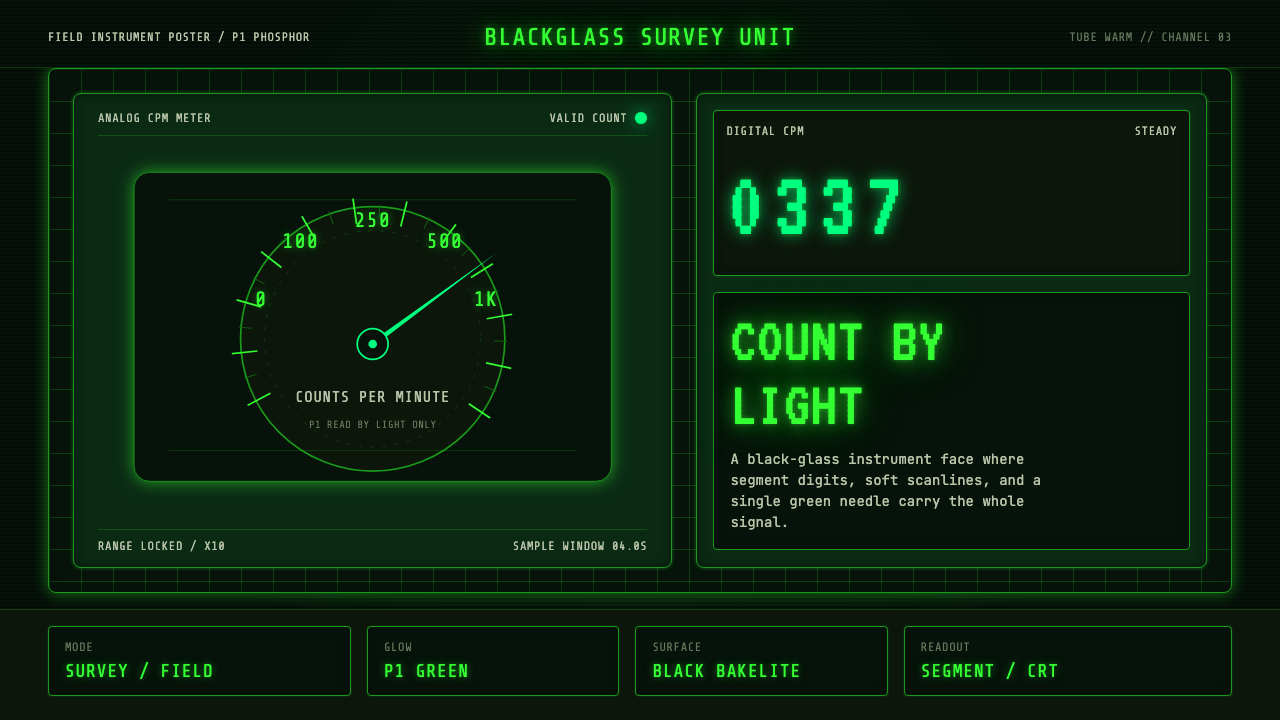 Geiger Counter Green Readout 设计风格示例