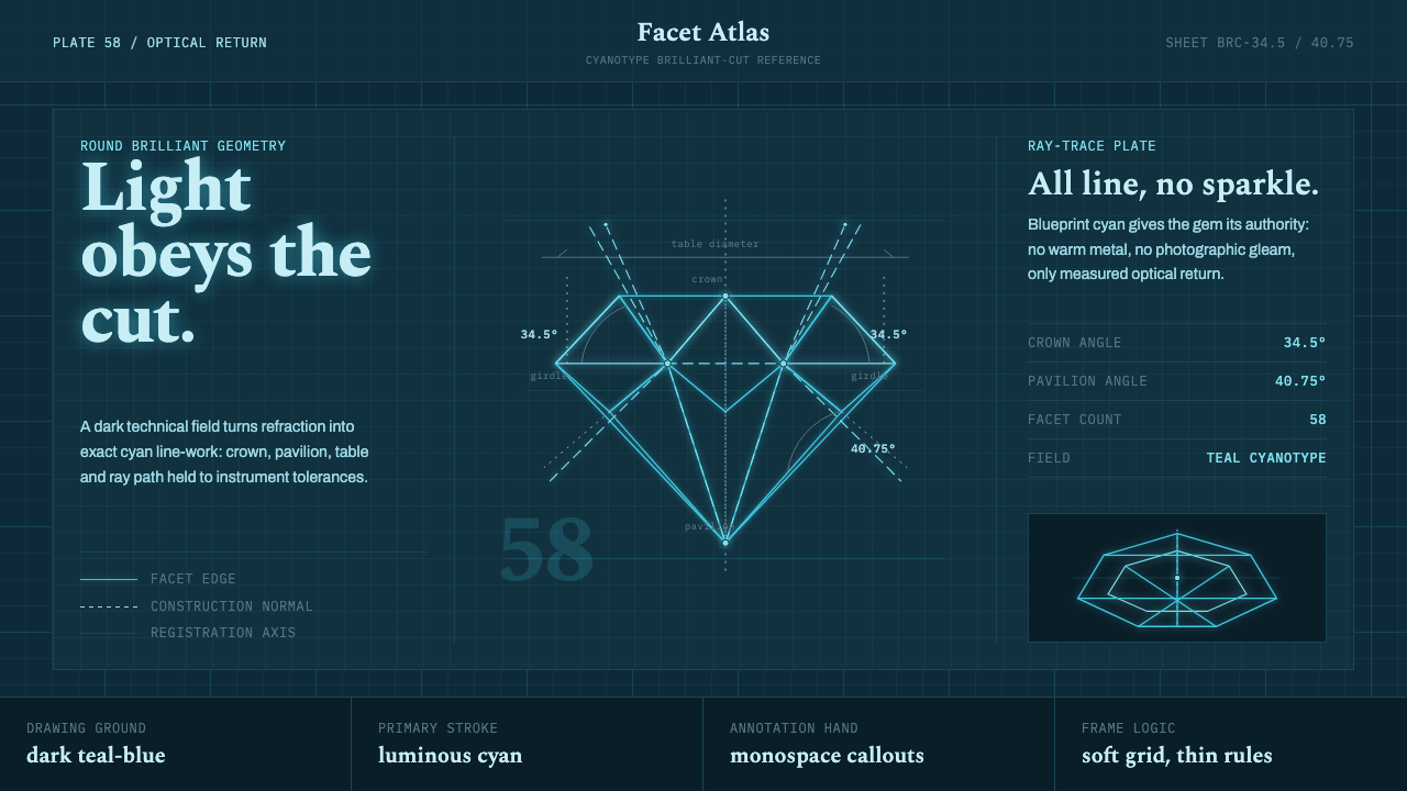 Brilliant Cut Facet Diagram design style