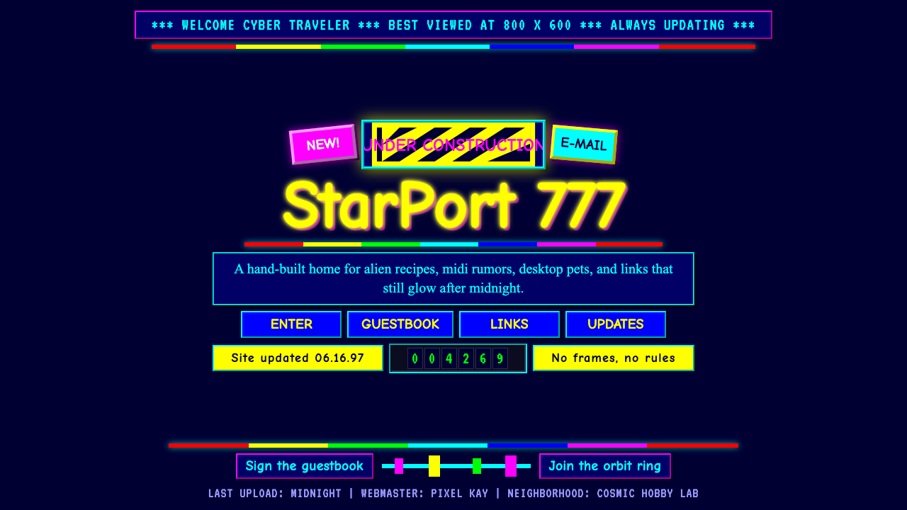 GeoCities Personal Web 设计风格示例