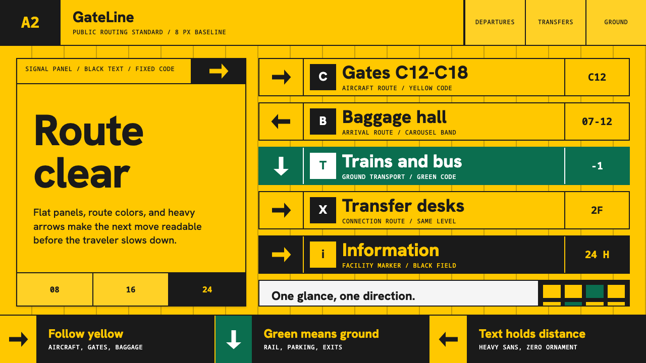 Airport Wayfinding Geometric design style