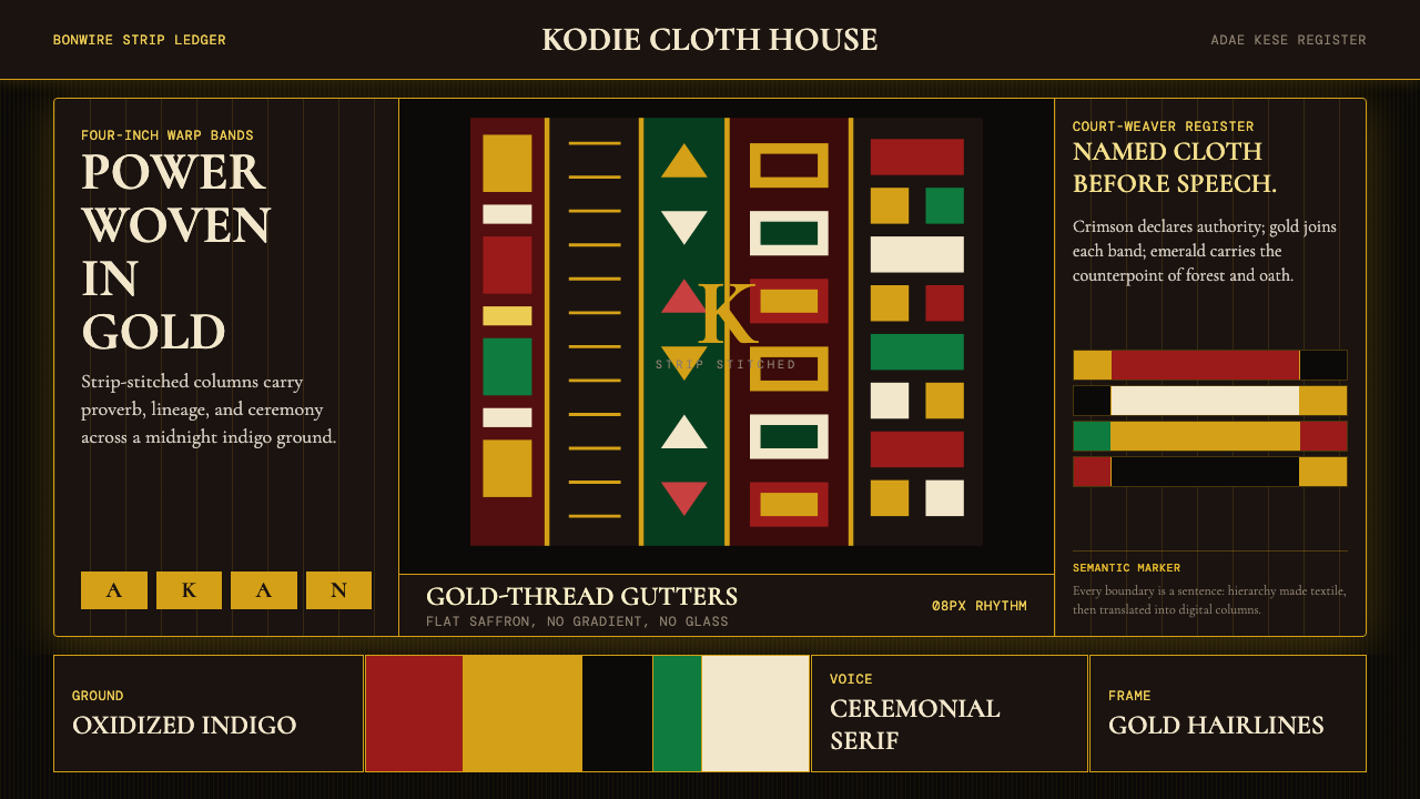 Ghanaian Kente (Asante Royal Gold) design style