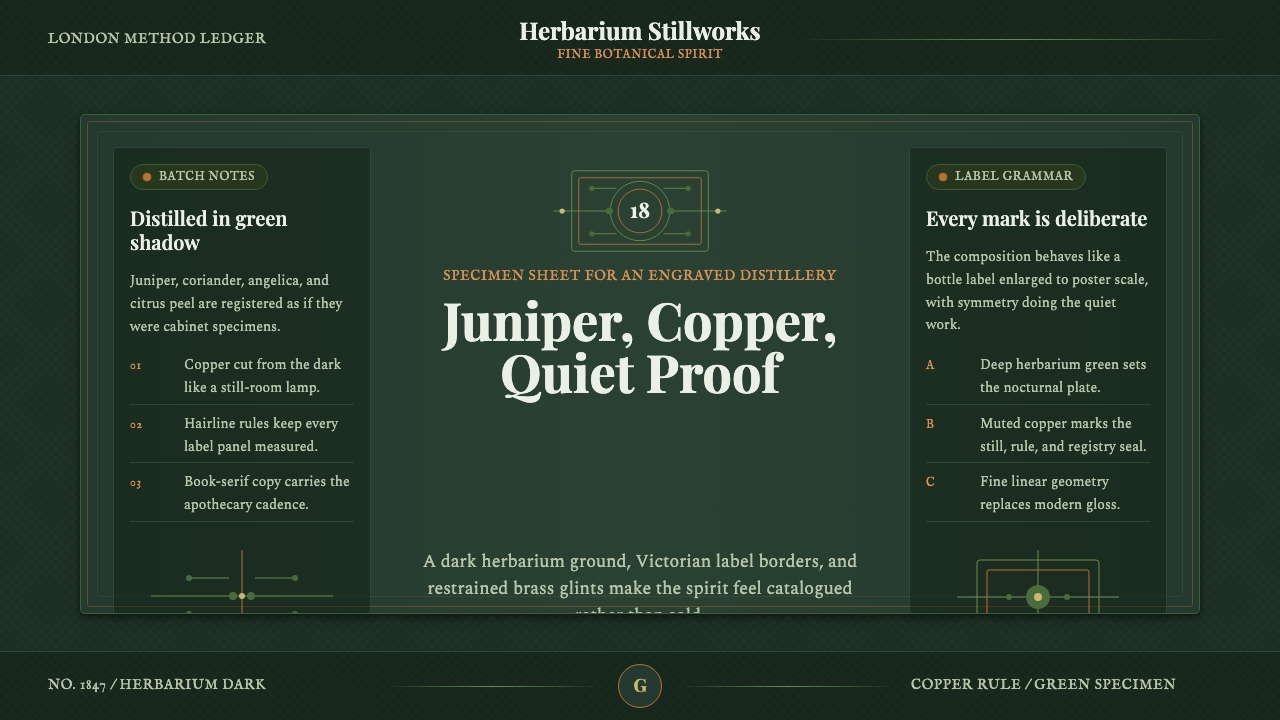 Gin Botanical design style — example