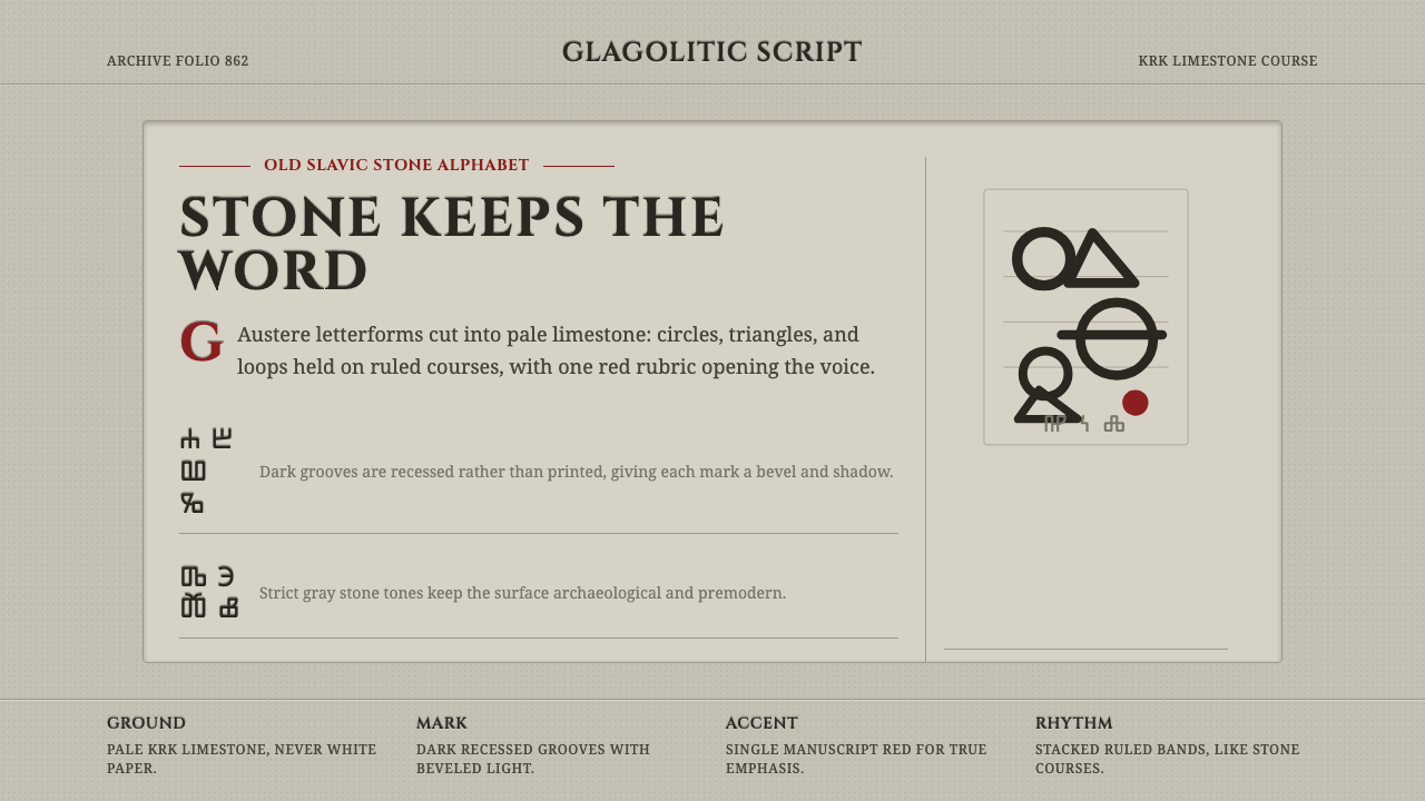 Glagolitic Script design style