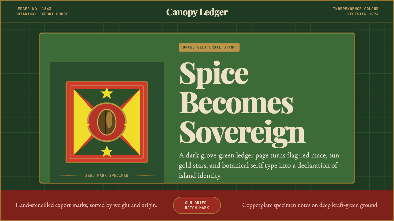 Grenadian Spice & Nutmeg Flag design style