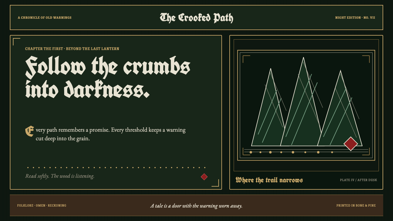Grimm Fairy Tales (Black Forest Woodcut) design style — example