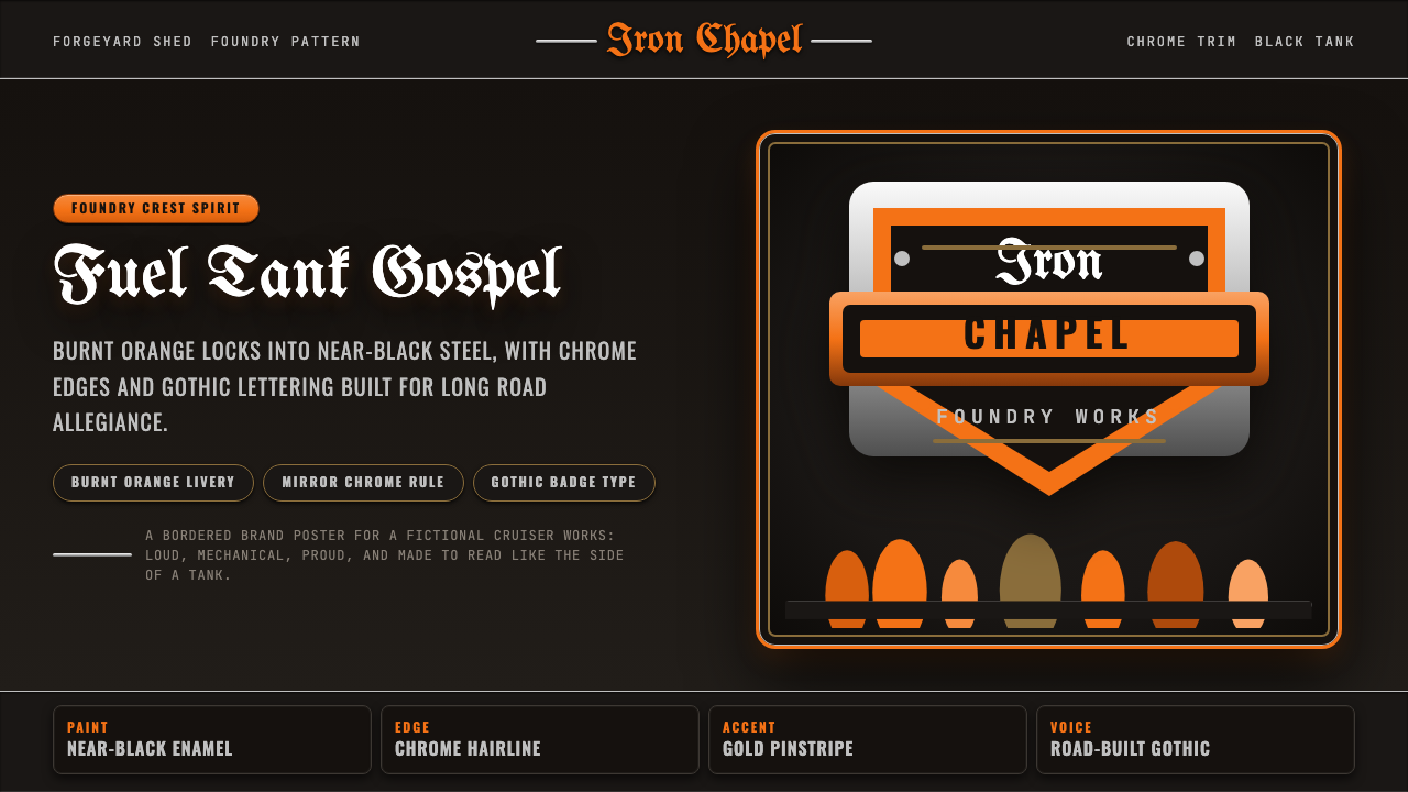 Harley Orange & Black design style