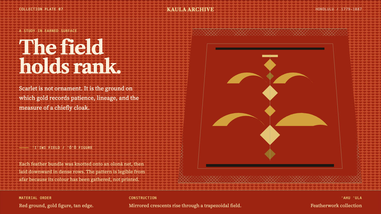 Hawaiian ʻAhu ʻula Featherwork design style