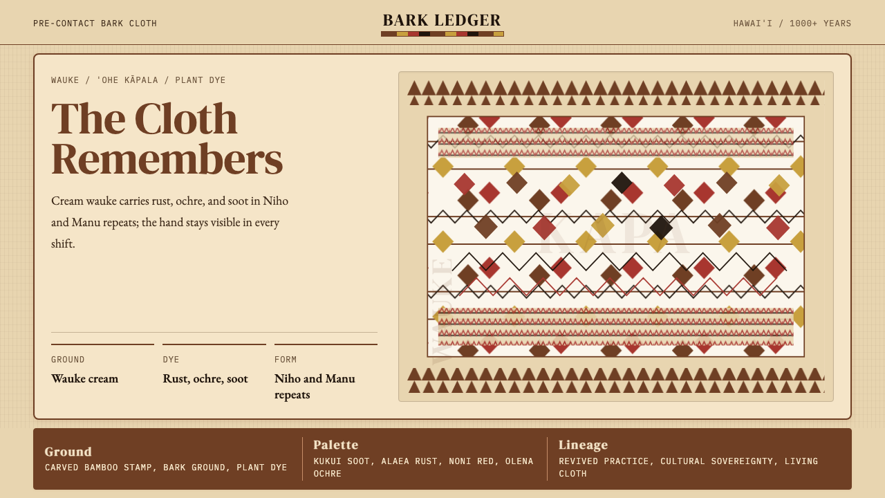 Hawaiian Kapa (Bark Cloth) design style