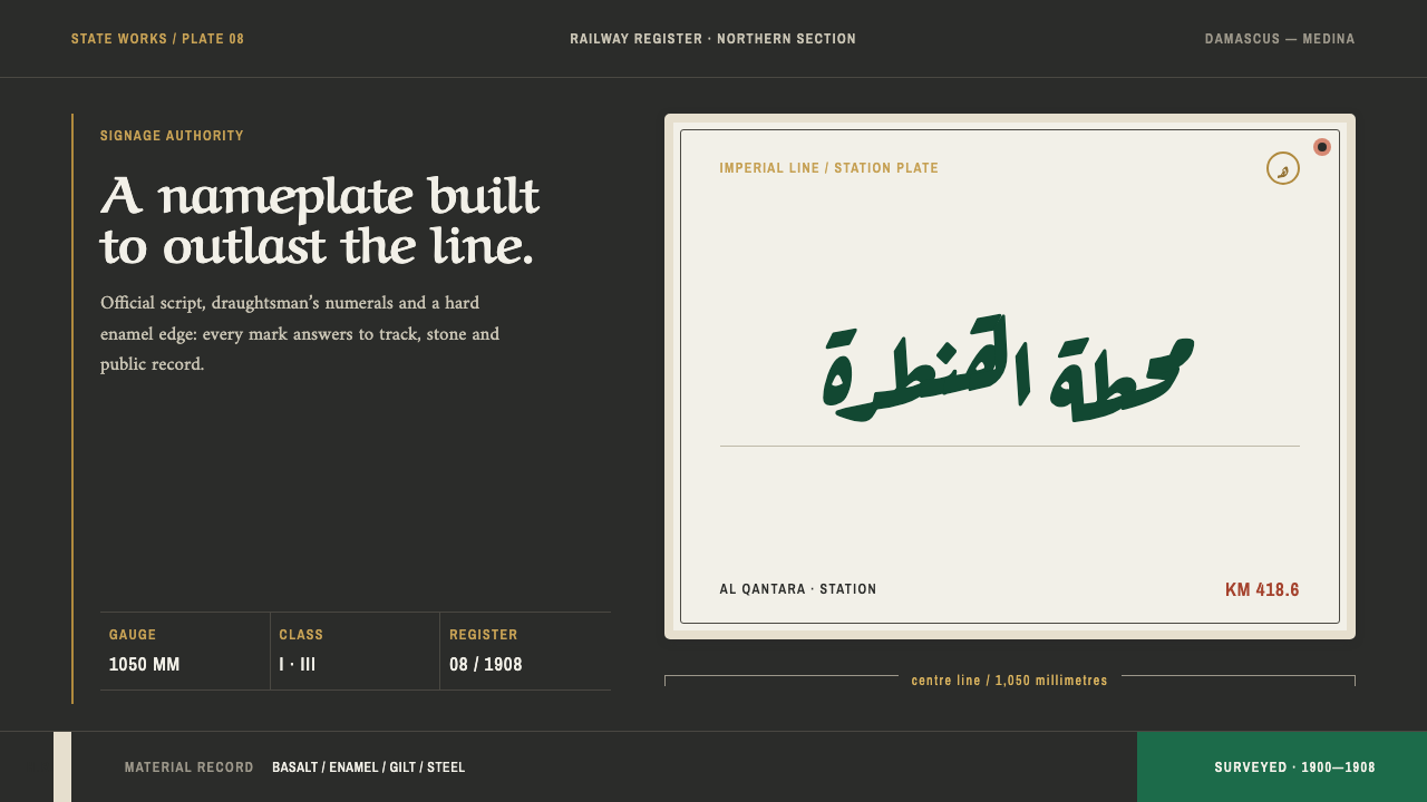 Hejaz Railway Signage design style