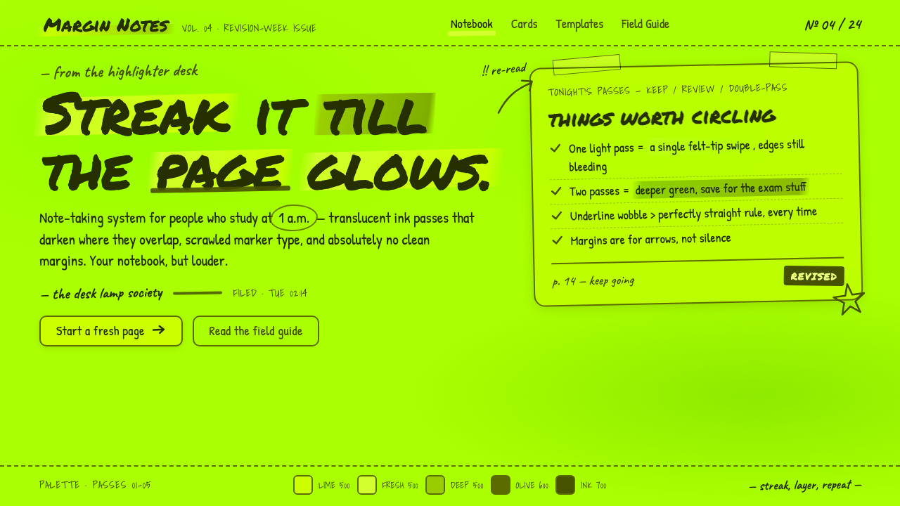 Fluorescent Highlighter 设计风格示例