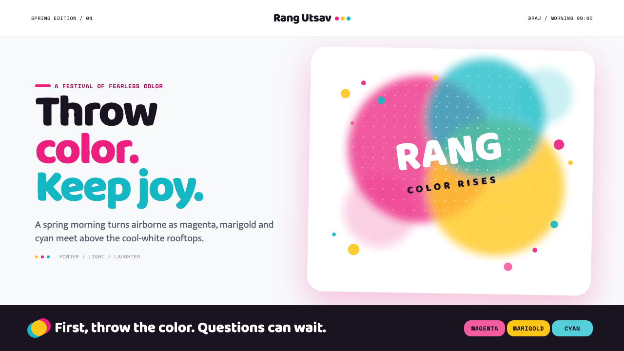 Holi Festival of Colors design style — example